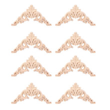 8X Unpainted Wood Oak Carved Corner Onlay Applique Furniture Home Decor 12.5X12.5cm
