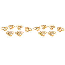 12Pcs/Lot Hotel Napkin Napkin Holder Fall Leaves Napkin Buckle Christmas Wedding Party Gold Napkin Decoration