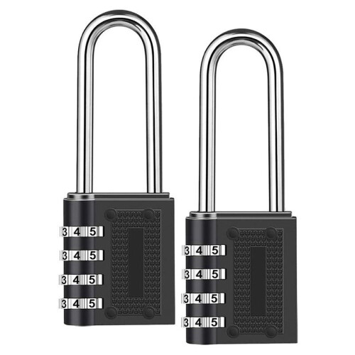 8 Pack Outdoor Combination Padlock Long Shackle Lock 6.5cm Shackle Waterproof 4 Digit Resettable Combination Lock 1