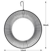 2X Pinda Krans Voederbak voor Vogels 16 Inch, Roest & Waterdicht, Stevig Staal, Duurzame Pinda Voederbak voor Wilde Vogels met Ophanghaak