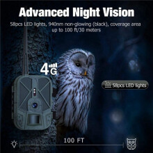 3X 4G 4K 36MP Wildlife Camera with APP Control and Night VisionIn IR LED Night Vision 120 Detection IP65 Waterproof Cam