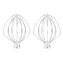 2X Stainless Steel Wire Whip Mixer Attachment for K45Ww 9704329 Flour Cake Balloon Whisk Egg Cream Stirrer