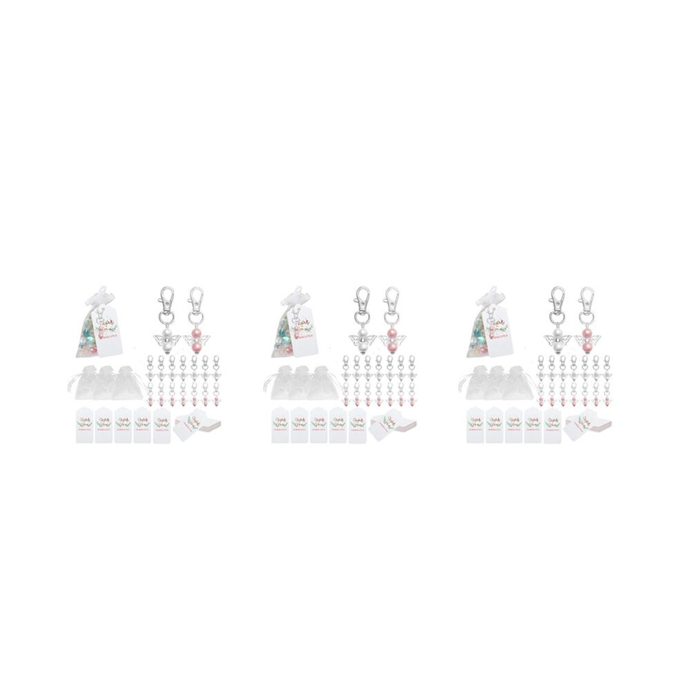 90Pcs Guardian Angel Keychain Baby Baptism Shower Wedding Souvenir Guest Gift Wedding Decoration Party Christmas Decor