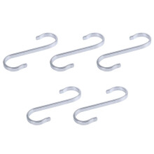 5X Stainless Steel S Shape Hooks Powerful Kitchen Hanger Clasp Rack Clothes Holder, 19X19mm