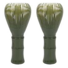 2X Traditionele Matcha Garde Herbruikbare PP Hars Matcha Garde Chasen Vaatwasserbestendige Matcha Roerstaaf Matcha Groene Thee Groen