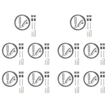 10X Wall Mount Curtain Wire Rod Set Stainless Steel Photo Hanging Wire Clothesline Wire(5 Meter)