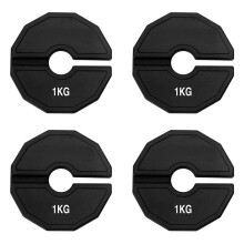 4X Gym Micro-Plates Hantelscheiben, Bruchteil-Gewichtsscheiben, Gummi, Bruchteil-Gewichtsscheiben, Zusatzwechsel, Schwarz, 1 Kg