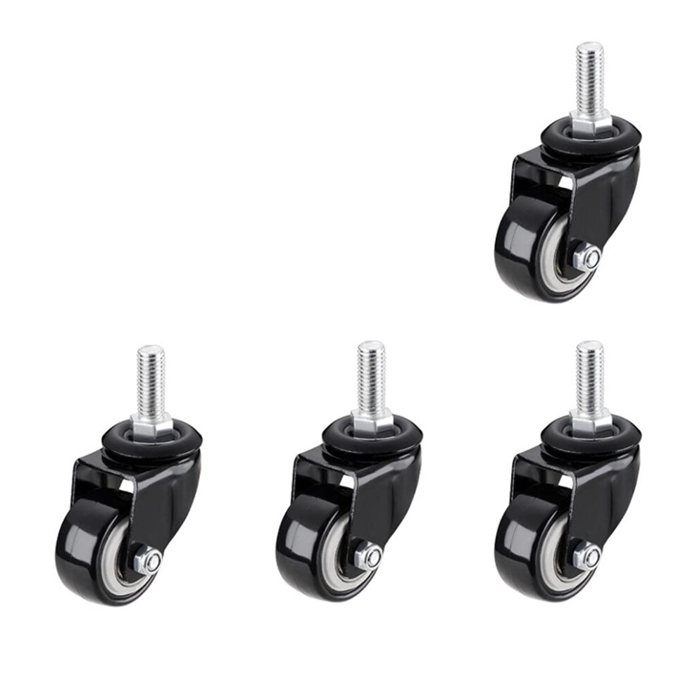 4Pcs 2 Inch Swivel Caster Wheels With Brake, Silent Smooth Rolling Furniture Wheels For Floor Protection 9455672107679