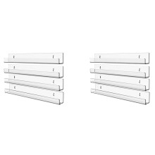8Pcs Acrylic Clear Floating Bookshelf,Invisible Wall Mounted Bookshelf,Modern Picture Display Toy Organizer Record Rack