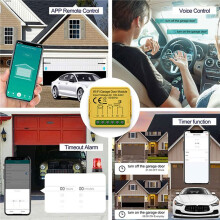 2X Tuya Garagentoröffner-Steuermodul Fernbedienungsschalter Life App Funktioniert mit Alexa Home Assistant Wifi