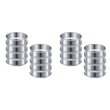 16 Pcs 4.1 Inch Muffin Tart Rings Double Tart Ring Stainless Steel Round Ring Mold for Home Cooking Baking Tools