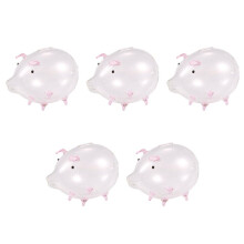 5X Schwein Schweinchen Bank Spardosen Münze Spar Box Nette Transparente Glas Souvenir Geburtstags Geschenk für Kinder Kinder Rosa