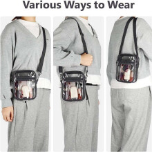 2X Clear Bag Stadium Approved, Clear Purse with Adjustable Shoulder Strap for Sports Outdoor,Black
