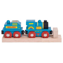 Locomotiva azul com vagão - BIGJIGS - Modelo - 2 peças - Gama Bigjigs Rail