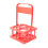 4 Holes Foldable Plastic Beverage Carrier,Reusable Drink Holder with Handle Portable Drink Holder Red 2