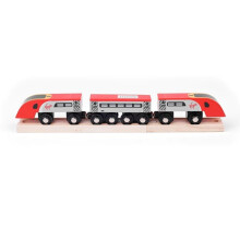 Trem de madeira Pendolino Virgin BigJigs Toys - Garagem - Estação - Aeroporto - Porto - Casa - Prédio