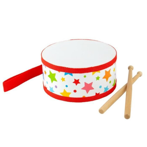 Brinquedo musical - BIGJIGS - Bigjigs Junior Drum - Vermelho - Interior - Funciona com pilhas