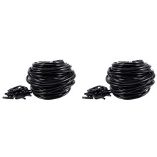 2 Pcs 20M 4/7mm Hose Garden Water Micro-Irrigation Pipe with 20 Pcs Tee Connectors Lawn Agriculture Sprinking Drip Tube