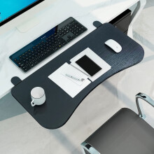 Clamp On Keyboard Tray with Foldable Desk Extender, Punch and SpaceSaving Ergonomic Design