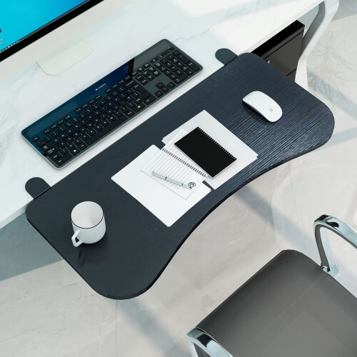 Clamp On Keyboard Tray with Foldable Desk Extender, Punch and SpaceSaving Ergonomic Design