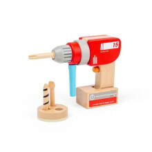 Perceuse de brinquedo Bigjigs Toys em madeira com brocas magnéticas, jogo de simulação, ferramentas de brinquedo, para crianças a partir de 3 anos