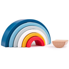 Bigjigs Figura in legno da impilare arcobaleno - 7 pezzi