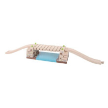 Clicking Bridge - BigJigs Toys - Modelo de madeira para crianças a partir de 3 anos - Azul e bege