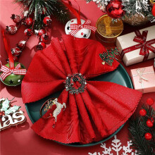 36 Pieces Christmas Napkin Rings Set Metal Christmas Napkin Holder Christmas Tree Napkin Decor