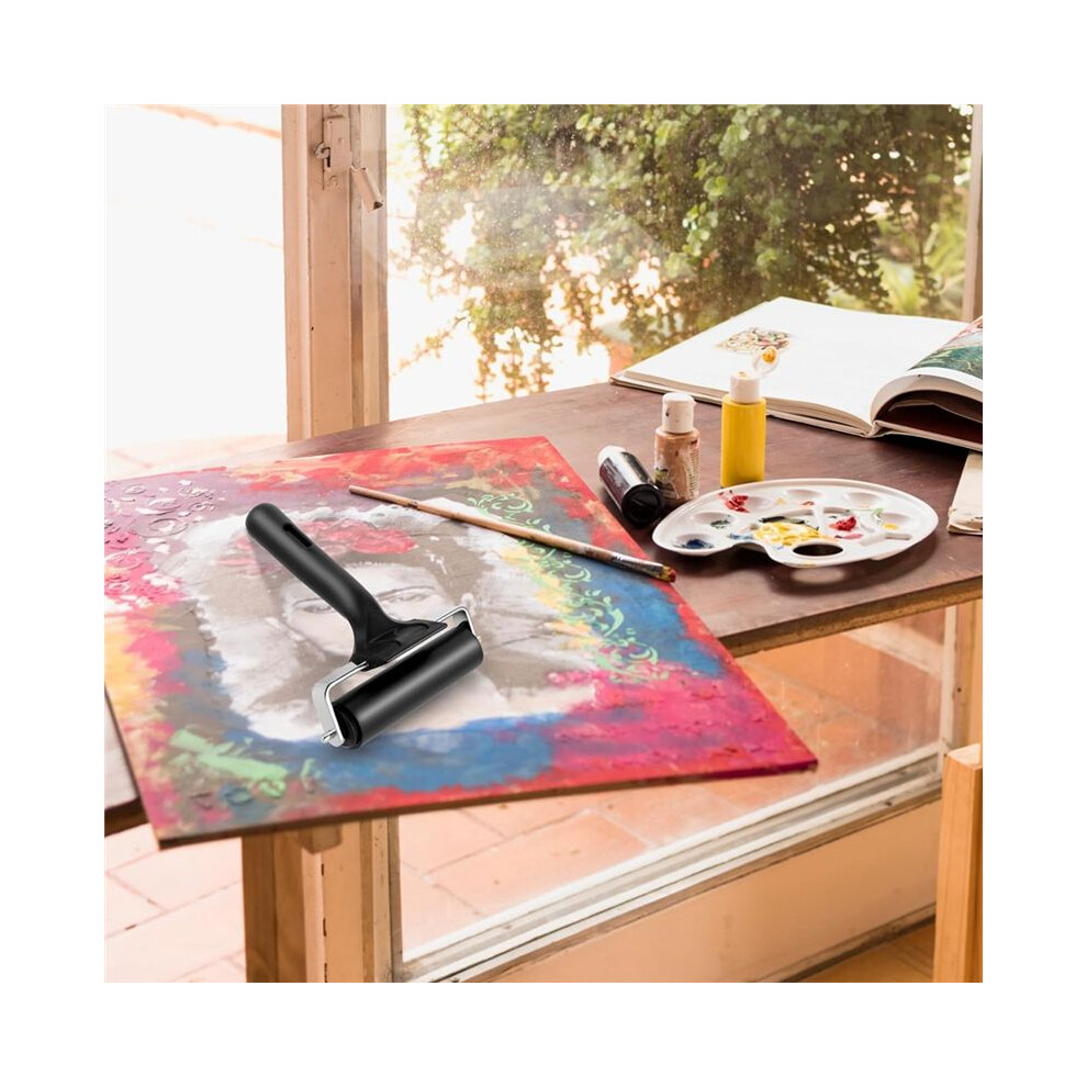 Thinp Rubber Roller,Brayer Rollers For Crafting 3.74Inch Rubber Roller Black For Crafting Printing Inking And Stamping 6034081236816