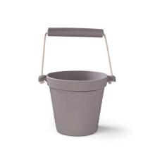 Balde de silicone - BIGJIGS - cinza pedra - prático e fácil de limpar