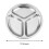 2X Stainless Steel 3 Sections Round Divided Dish Snack Dinner Plate Diameter 24Cm 10