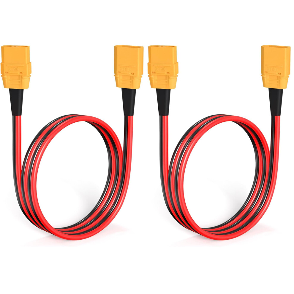 Xt90 Extension Cable 6Ft 10Awg Male To Female Heavygauge Power Cord For Rc Battery Solar Pack Of 2 9455672108140