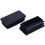 Plastic Rectangle Blanking End Tube Caps Inserts 25x50mm 90pcs Black 6