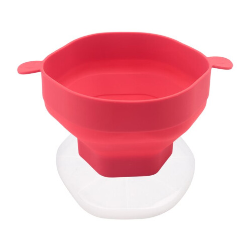 Silicone Microwave Popcorn Bowl Foldable Popcorn Maker Bucket Bowl with Lid Folding Popcorn Kitchen Baking Tool Red