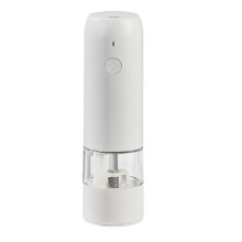 Elektrisk Automatisk Kvarn Peppar- och Saltkvarn USB-Laddning Krydda Saltpepparkvarn Justerbar Grovhet Kvarn (Vit)