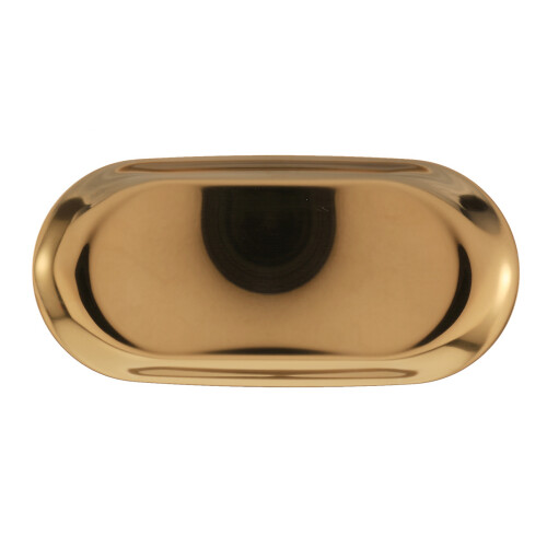 2X Metal Storage Tray Gold Oval Dotted Fruit Plate Small Items Jewelry Display Tray Mirror 1