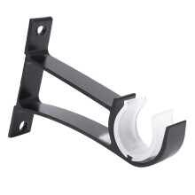 16Er Pack Single Curtain Rod Brackets für Gardinen Stange Aluminium Alloy Schwerlast Gardinen Stangen Halter (Schwarz)