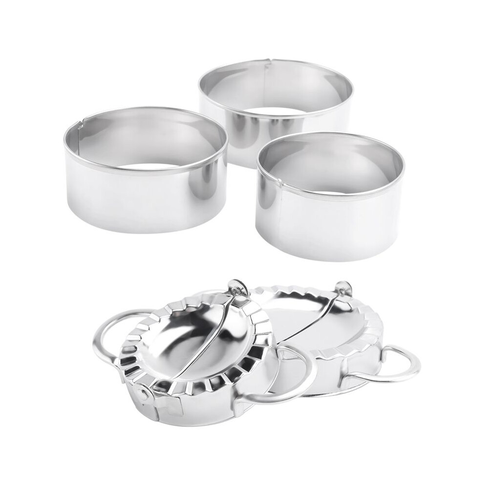 Semoic Stainless Steel Dumplings Maker,2 Dumpling Molds 3 Dumpling Skin Maker,Chinese Dumpling Cutter Pie Ravioli Press Mold