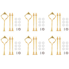 6 Set Lade Hardware voor Cake Stand 3 Tier Cake Stand Fitting Hardware Houder voor Bruiloft en Feest Dienblad (Goud)