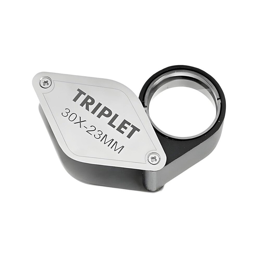 30X Jewelers Loupe Triplet Lens Foldable Pocket Metal Loupe Magnifier for Jewelry, Coins, Stamps, Watches
