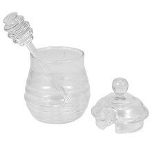 Transparentes Glas Honigglas Mit Deckel Honigglas Mit Löffel, Klar, 9 Unzen
