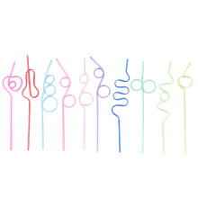 Crazy Loop Straws, (Pack of 50) Crazy Silly Colorful Reusable Drinking Straws Mega Pack BPA and PFOA Free