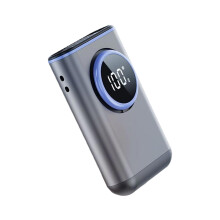 Portable Waist Clip Fan with 100Speed Control and LED Display for Outdoor Work and Sports Grey