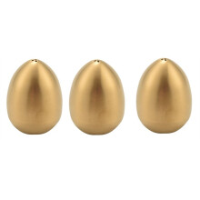 3-Teiliges Edelstahl-Pfefferstreuer-Eiform-Salzstreuer-Set KüChenwerkzeug, Gold