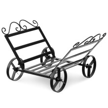 Firewood Rack with Wheels, Heavy Duty Steel Log Holder with Raised Base for Indoor and Outdoor Use