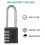 4 Pack Outdoor Combination Padlock Long Shackle Lock 6.5cm Shackle Waterproof 4 Digit Resettable Combination Lock 2