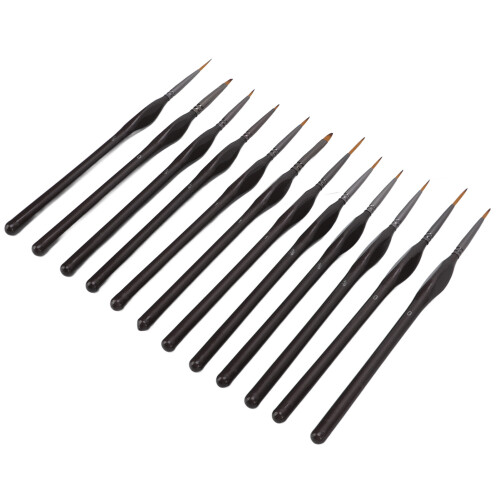 Detail Paint Brushes Set 5 Sizes Nylon Wool High Absorption, Easy Cleaning