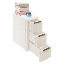 3 Tier Mobile Storage Cart with Clear 3 Drawers, Slim Rolling Storage Cabinet for Kitchen Bathroom