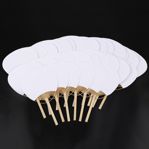 60 pcs/lot wedding White Paddle Fan for wedding decoration 2