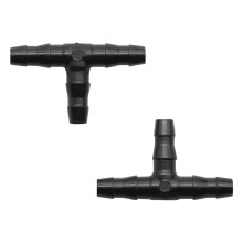 Drip Irrigation Barbed Connectors, Universal Barbed Tee Fittings 200Pcs, Fits 1/4 inch Drip Tubing (4/7mm Tee Pipe)